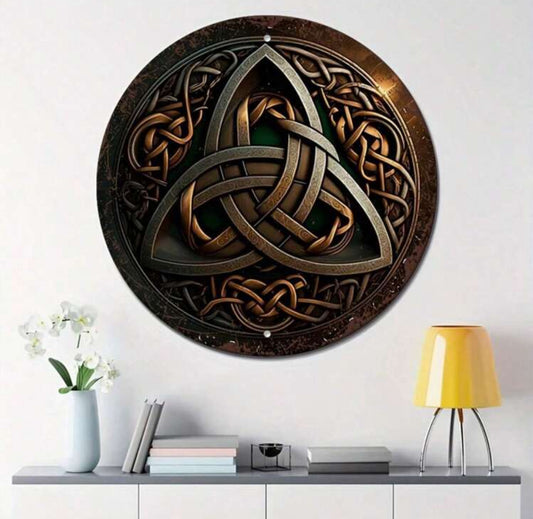 Antique Celtic Metal Wall Sign