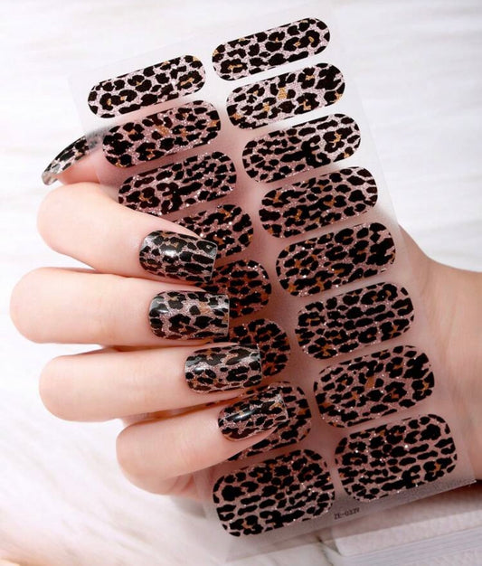 Leopard Print Self Adhesive Nails