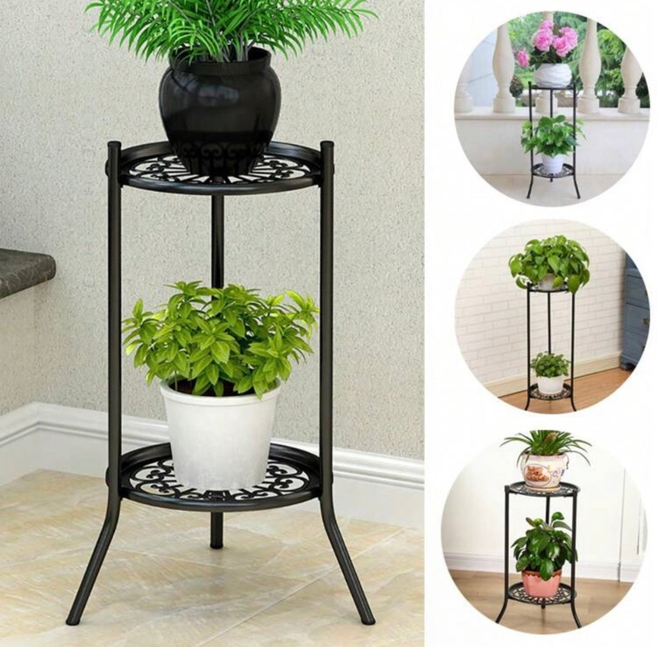 2-Tier Wrought Iron Plant Stand