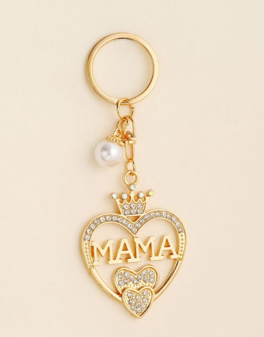 Gold Mama Heart Keyring