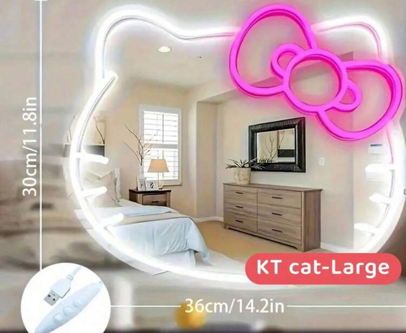 Hello Kitty Neon LED Mirror