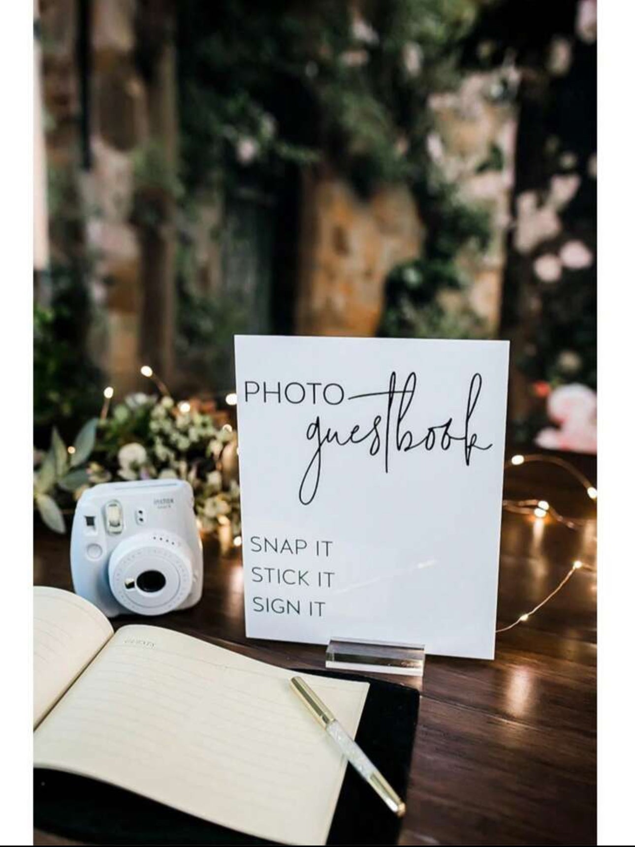 White Acrylic Photo Guestbook Sign