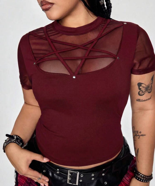Hexen Pentagram Mesh Panel Tee