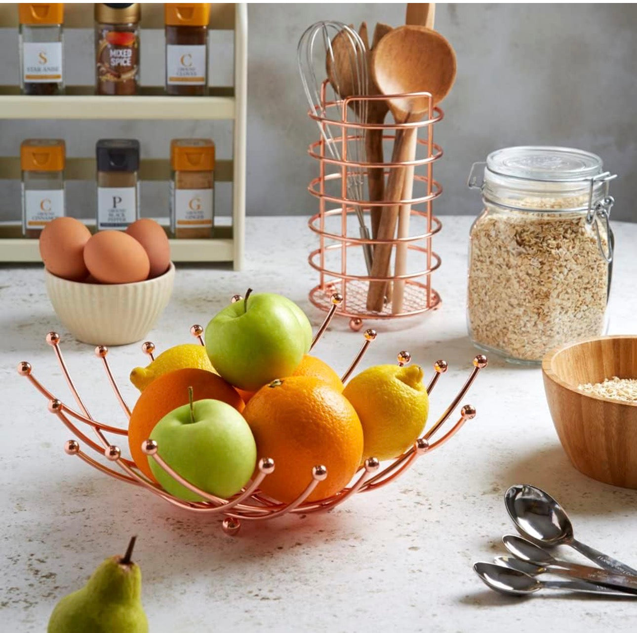 Copper Fruit Bowl Nest