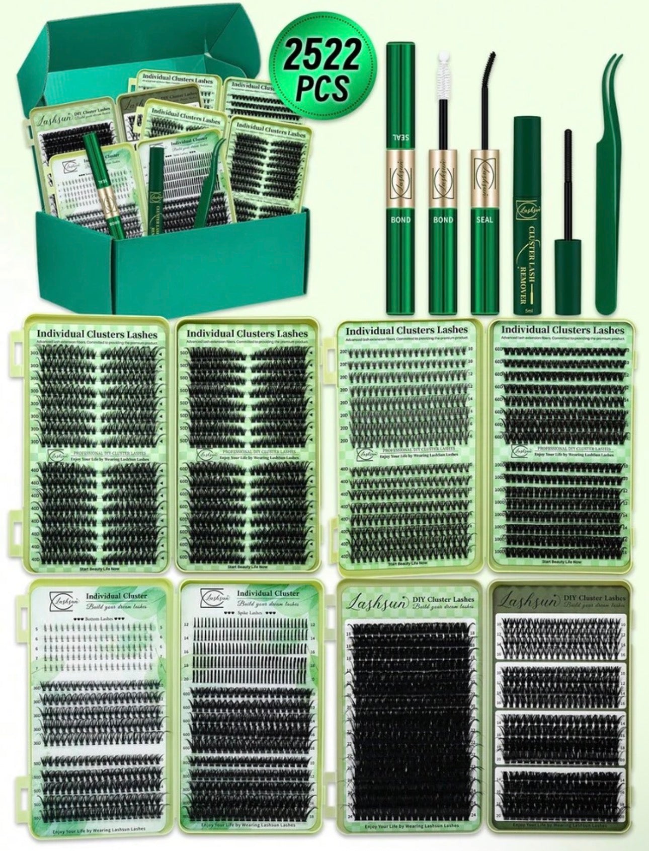 Mega 2522 Pcs DIY Eyelash Extension Kit