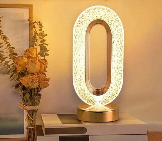 Large Crystal Round Bedside Lamp