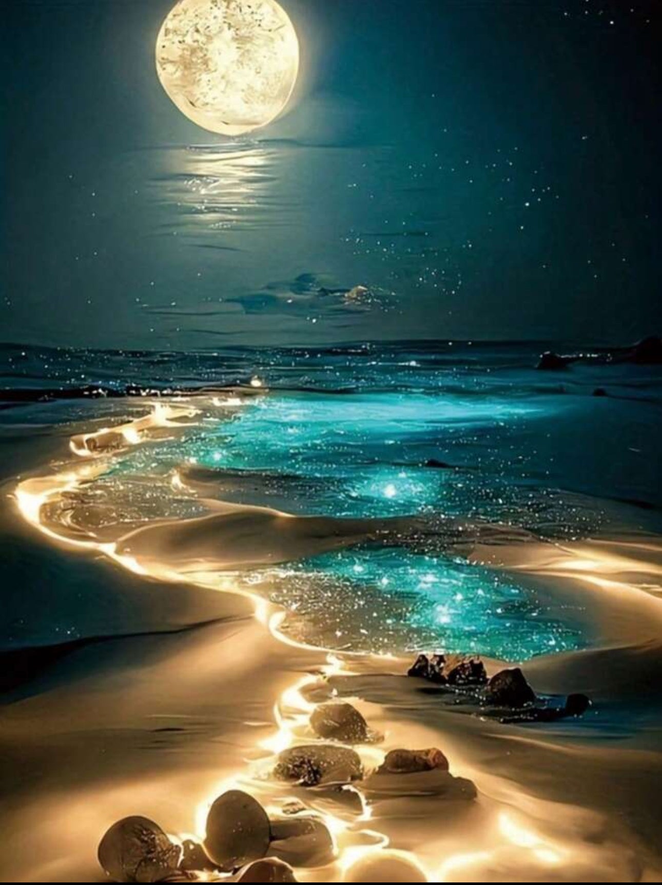 Moonlight and Ocean Diamond Painting