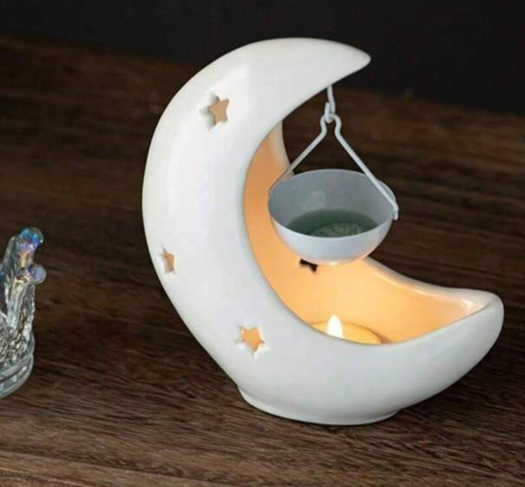 Moon Shaped Ceramic Essential Oil Warmer