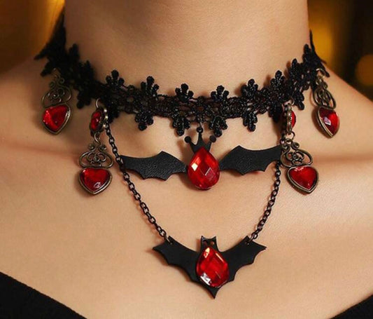 Bat Heart Ruby Choker