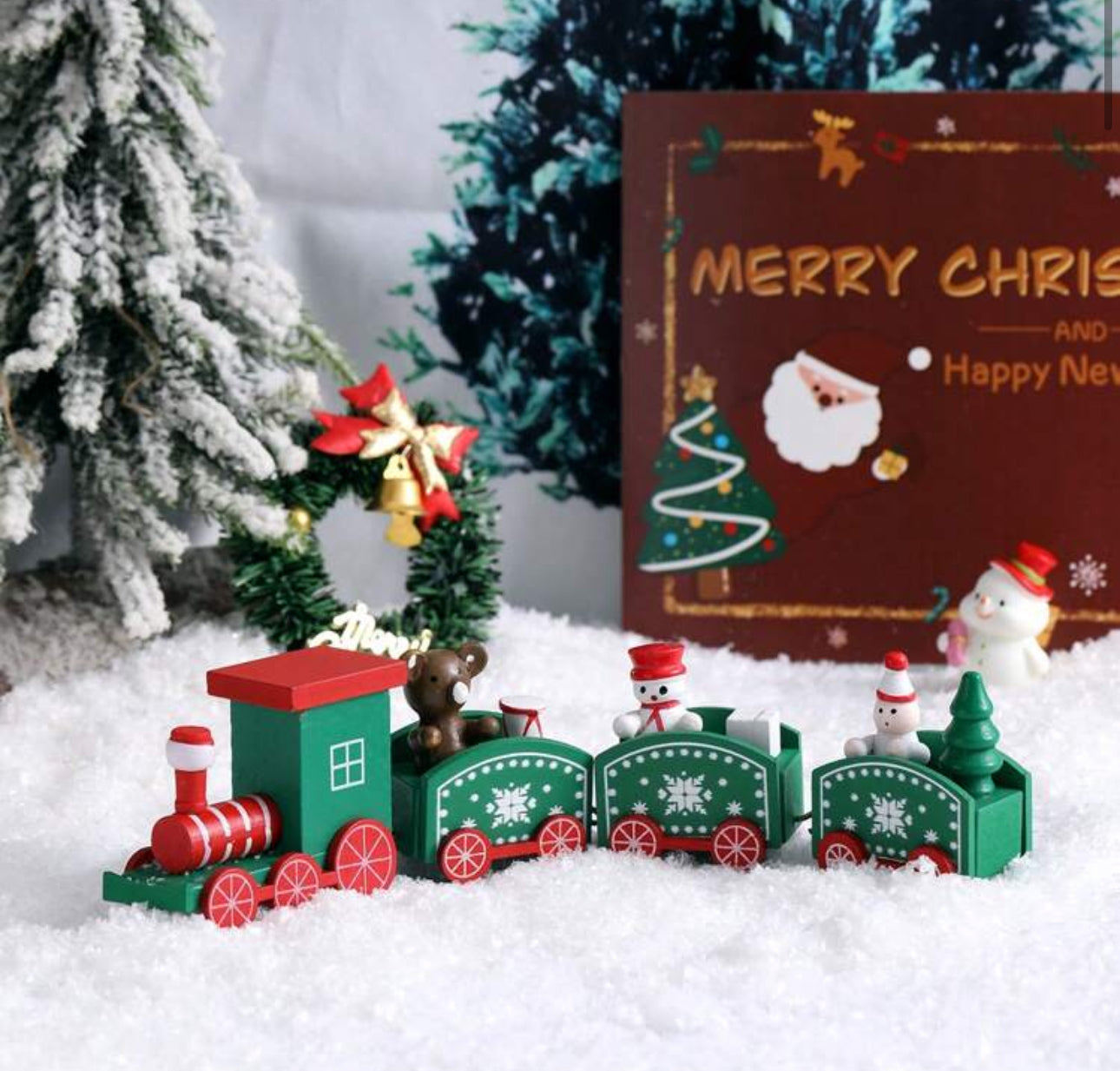 4 Piece Wooden Christmas Train