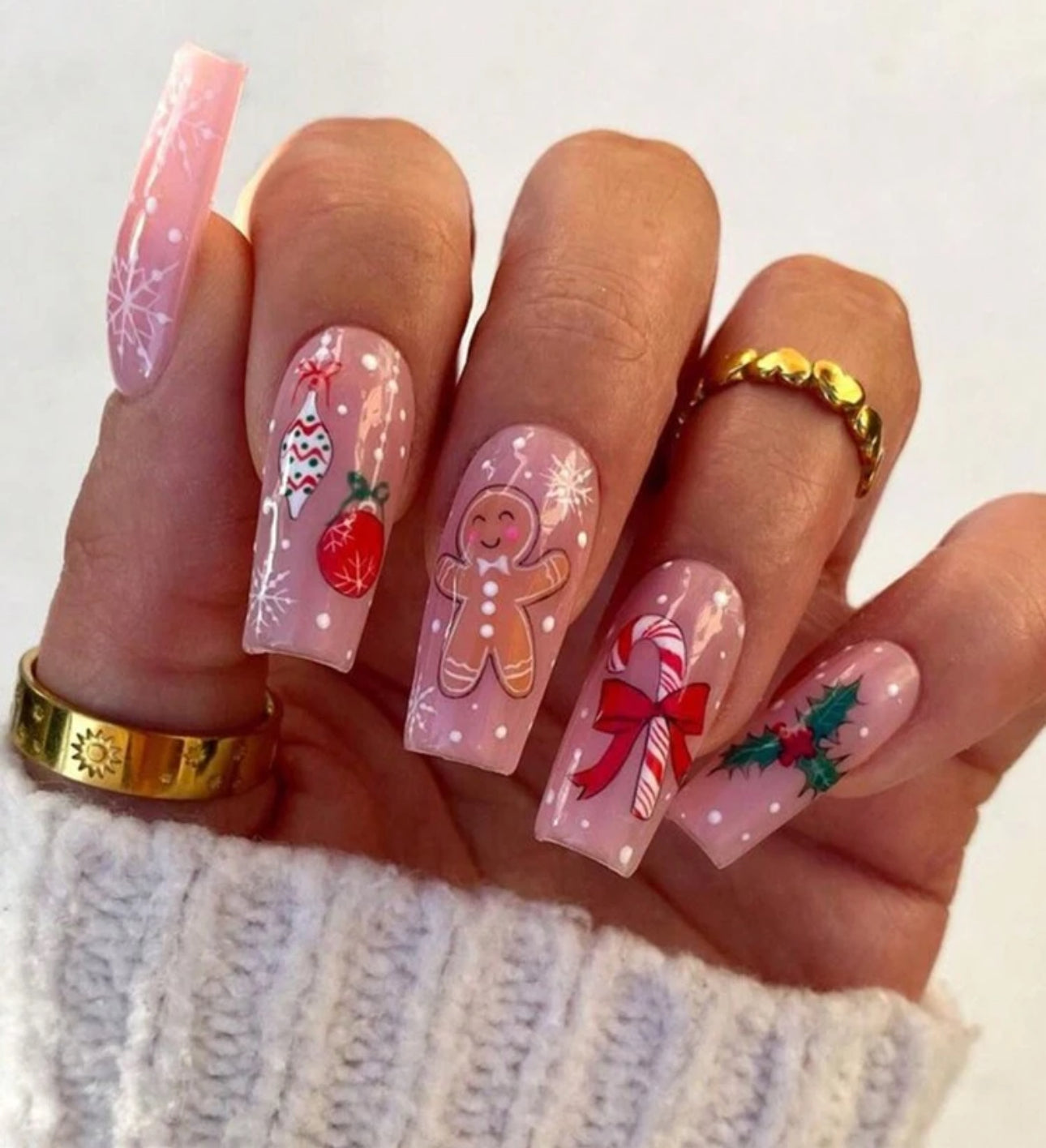 Pink Gingerbread Man Nails