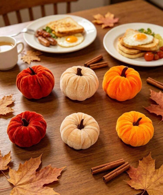 Cozy Velvet Mini Pumpkins Set