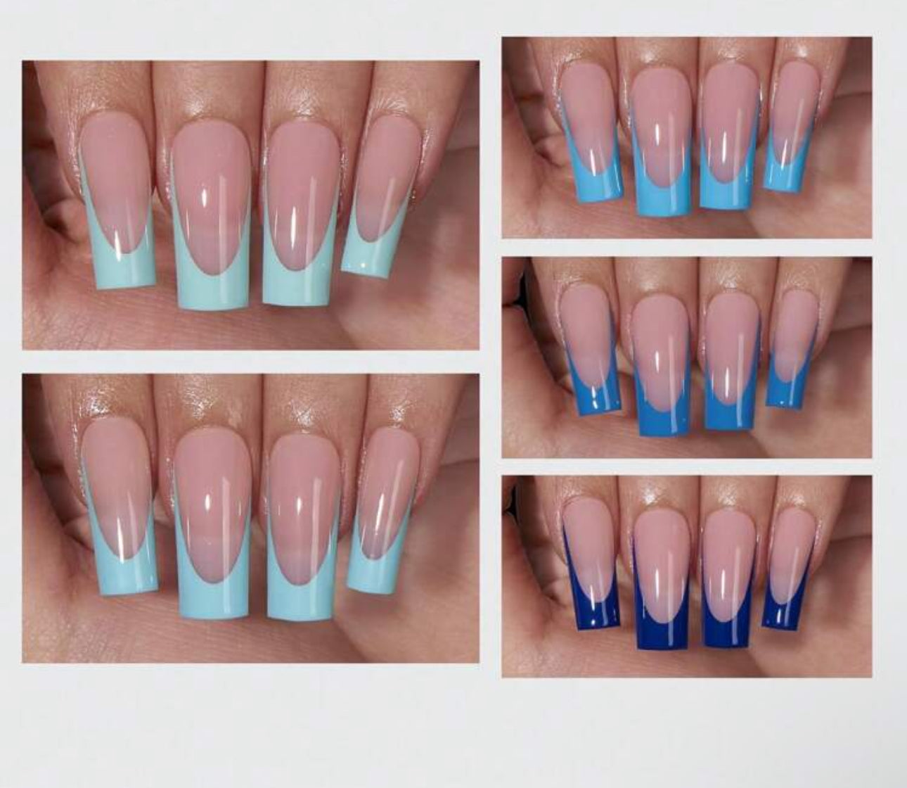 150 Blue Tip French Nails