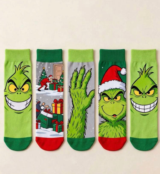 Holiday Grinch-Inspired Crew Socks Collection