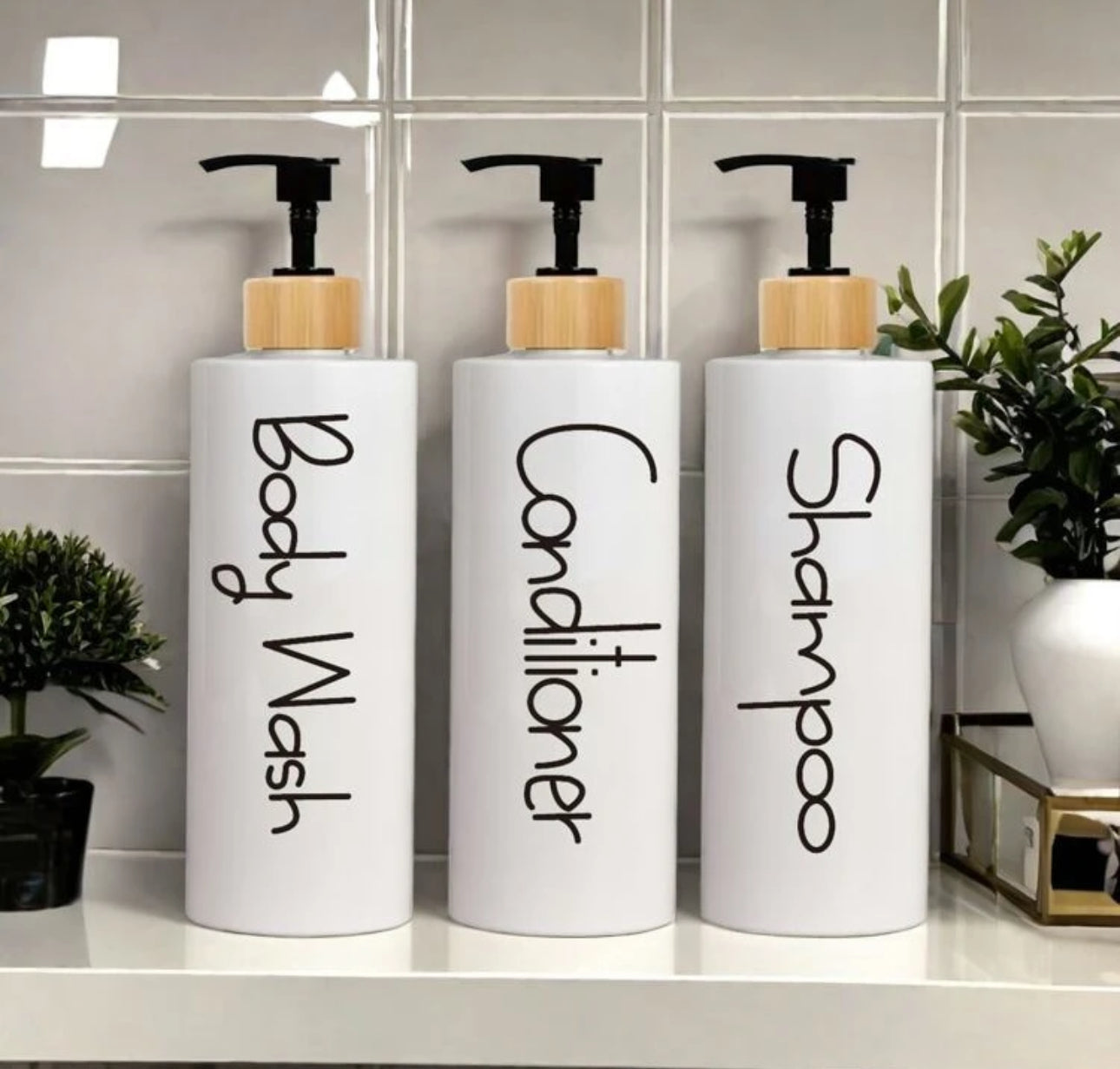 Shampoo, Conditioner and Bodywash Bottles