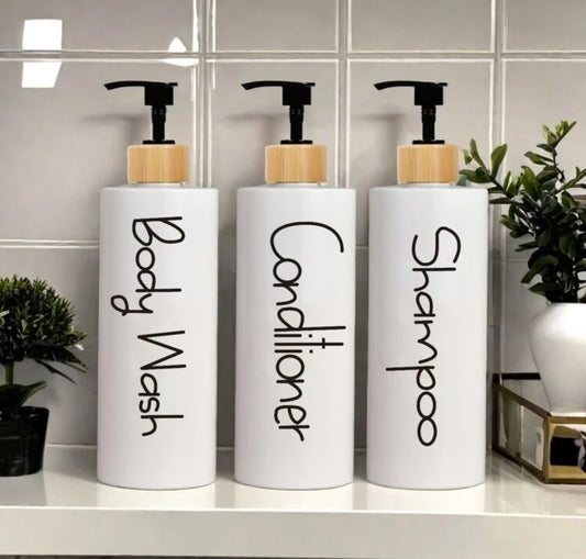Shampoo, Conditioner and Bodywash Bottles