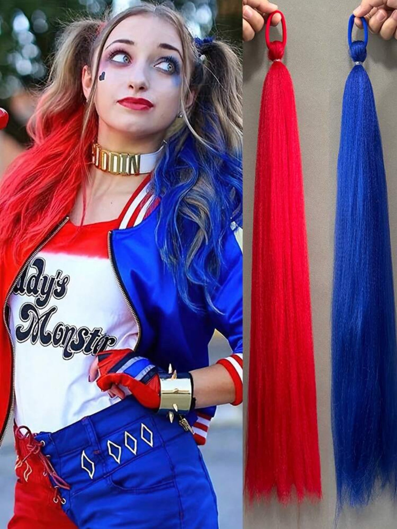 Harley Quinn Inspired Ponytail Extension
