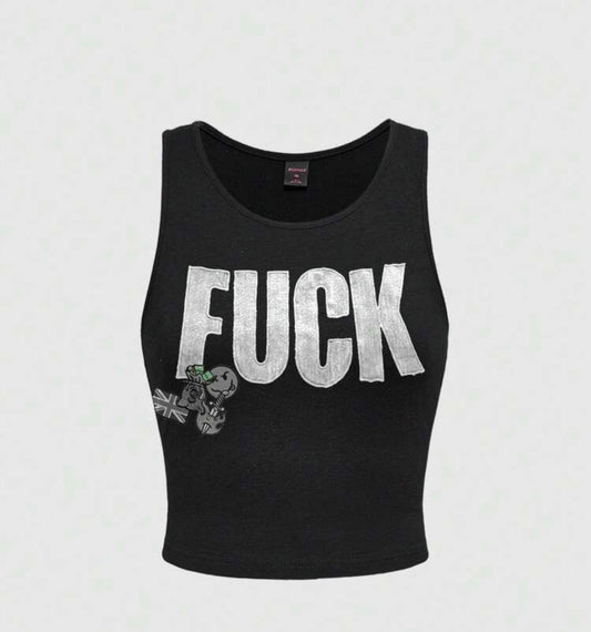 The F*ck Graphic Cropped Tank