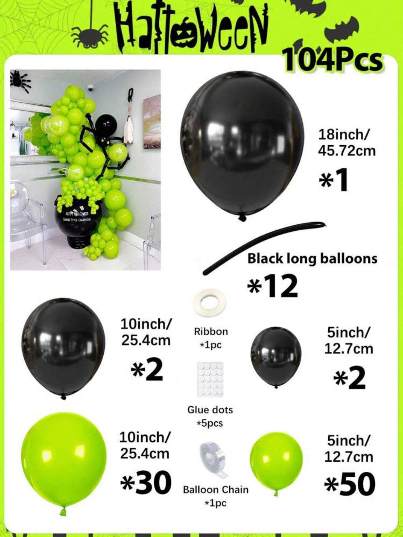 Halloween 104 Pieces Balloon Set