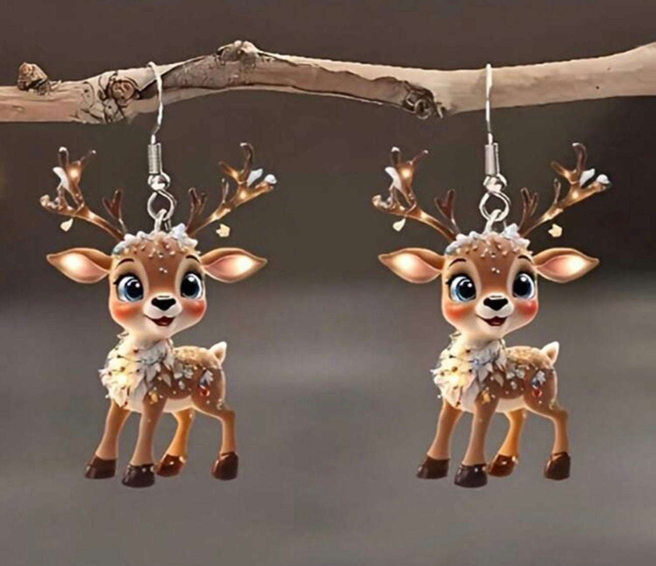 Cartoon Reindeer Earrings