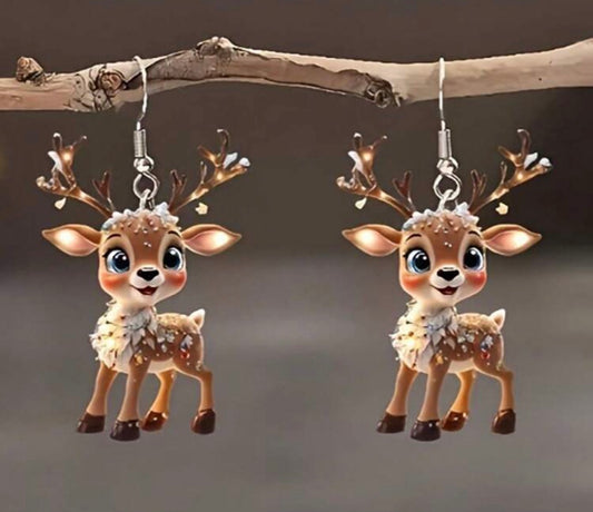 Cartoon Reindeer Earrings
