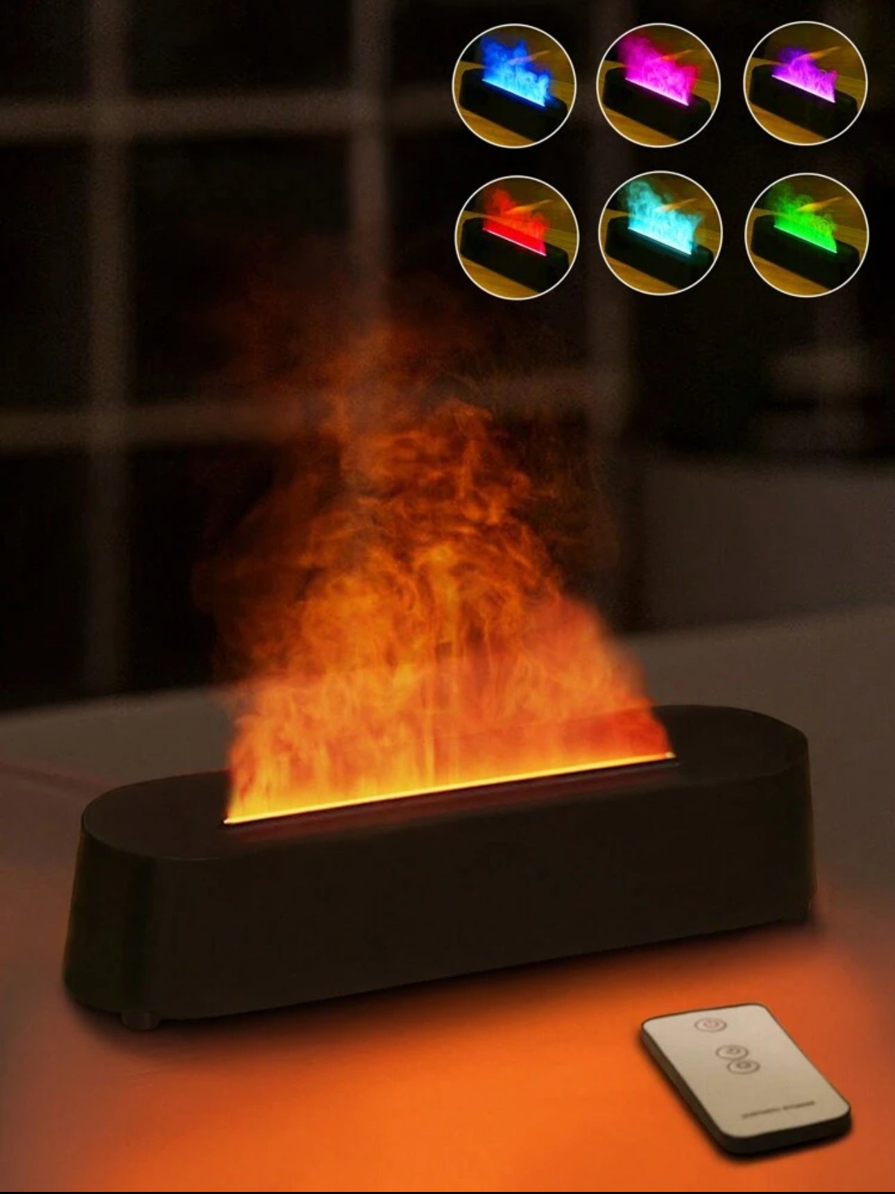 LED 7 Colour Flame Humidifier
