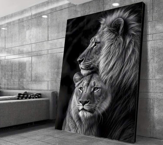Lion and Lioness Canvas