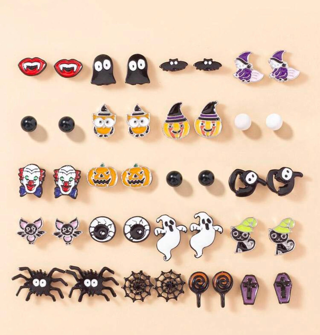 Ultimate Spooky Season Halloween Enamel Stud Earring Set