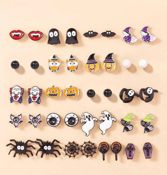 Ultimate Spooky Season Halloween Enamel Stud Earring Set