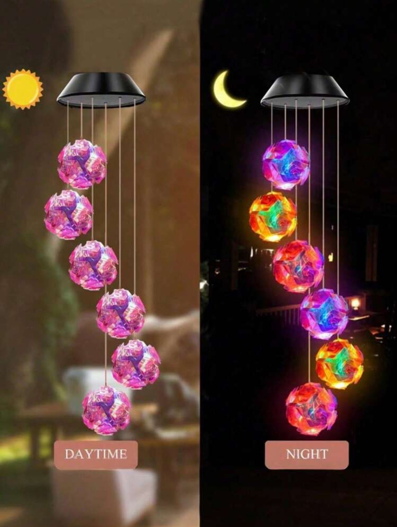 Solar Powered Colour Changing Wind Chimes