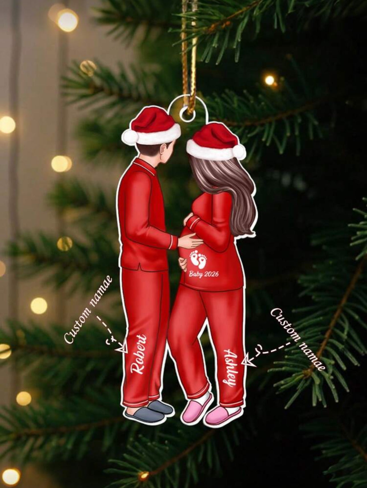 Personalised Baby Due Bauble