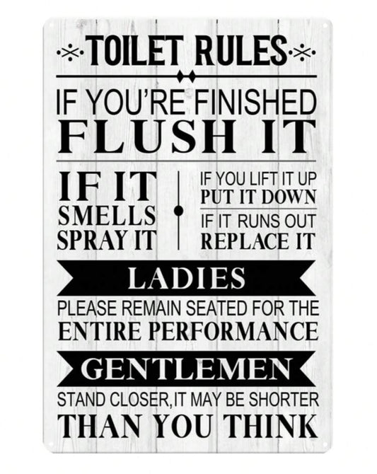 Toilet Rules Plaque