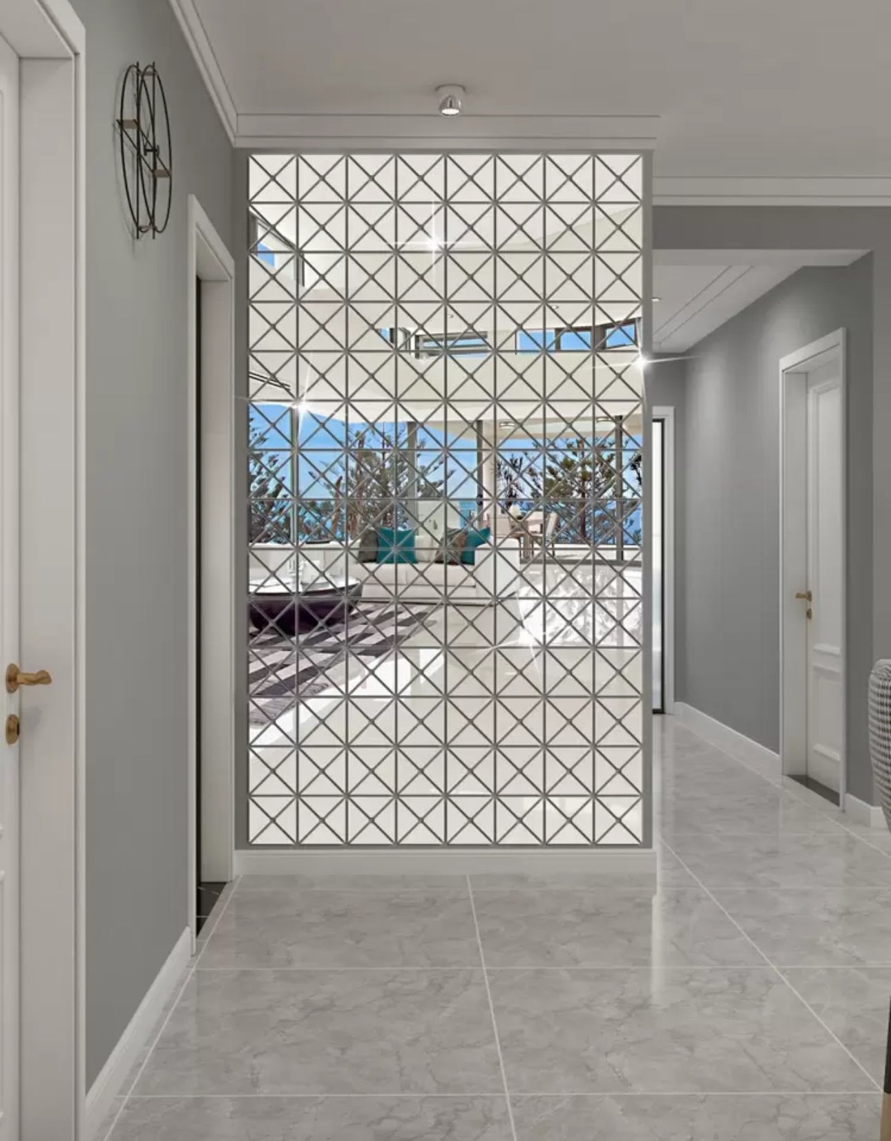 100 Triangle Mirror Wall Stickers