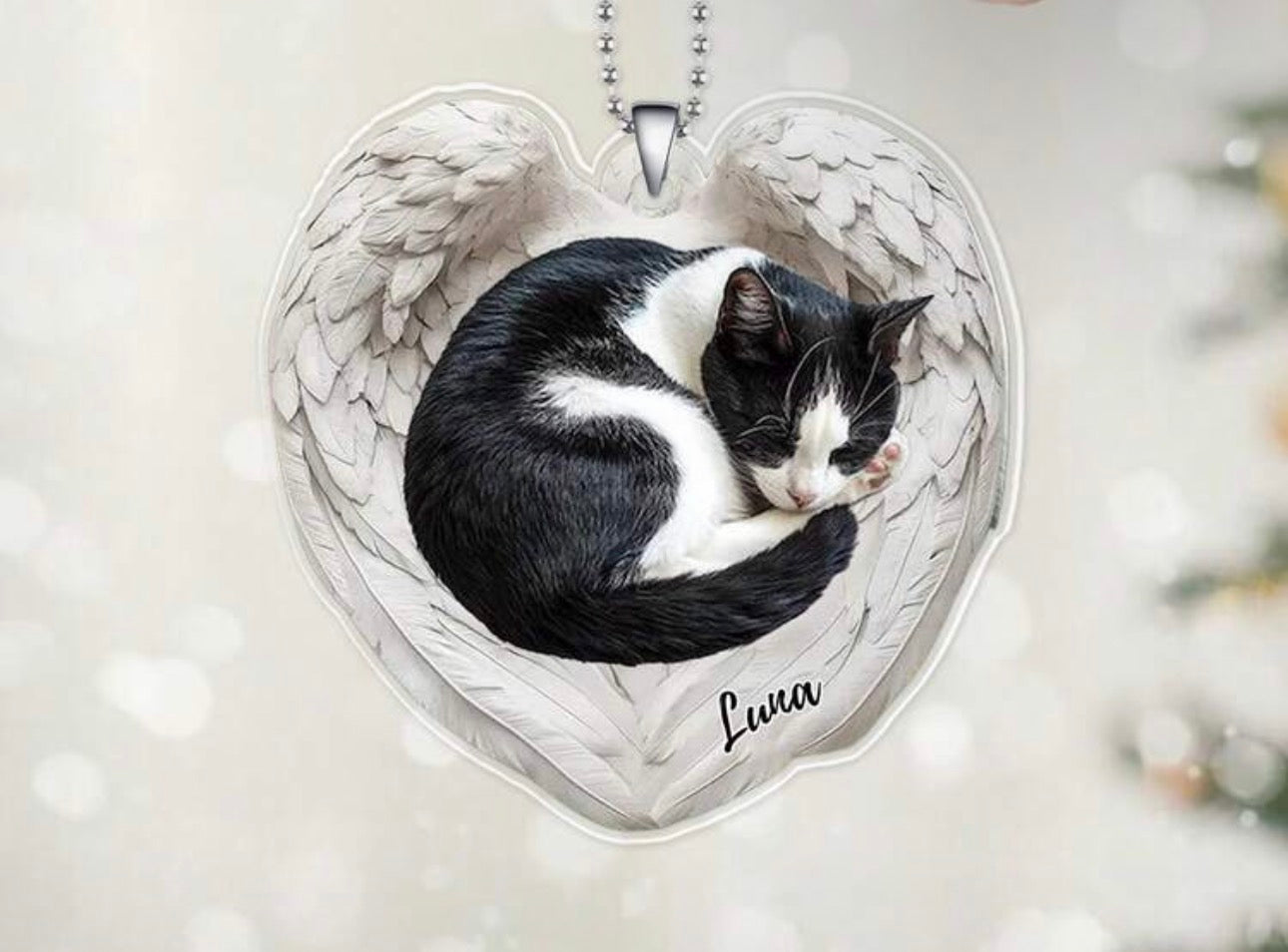 Angel Wing Pet Memorial Bauble