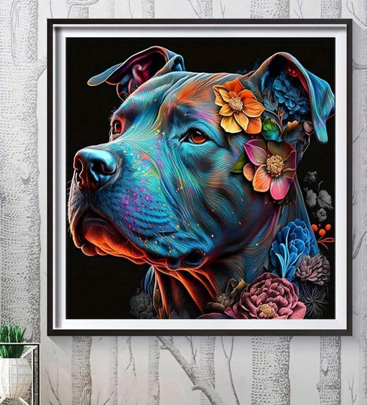 Flower Dog Diamond Painting