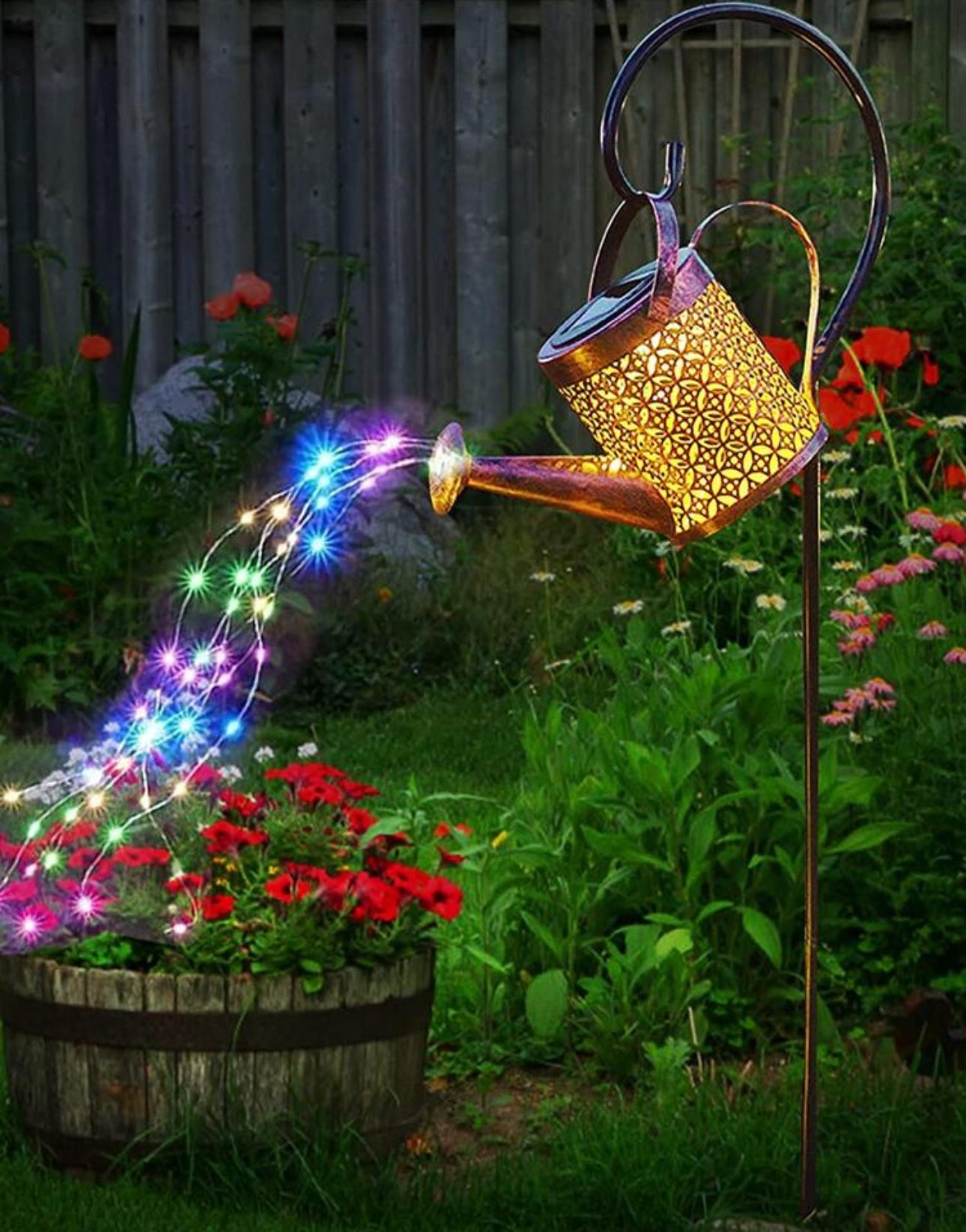 Solar Watering Can With Multicoloured Lights