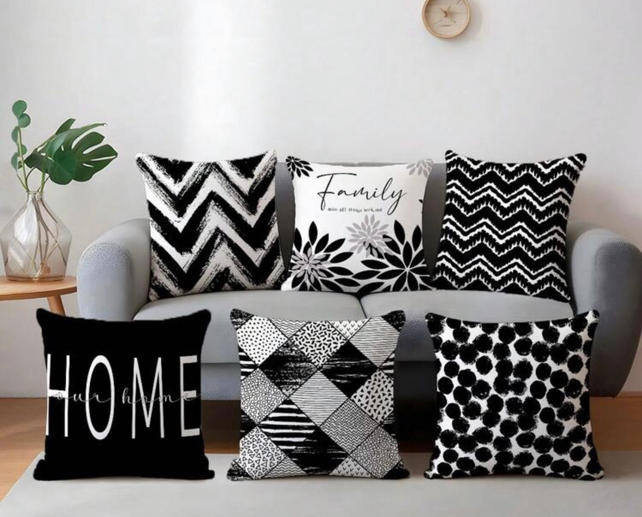 Black & White Geometric Cushion Covers