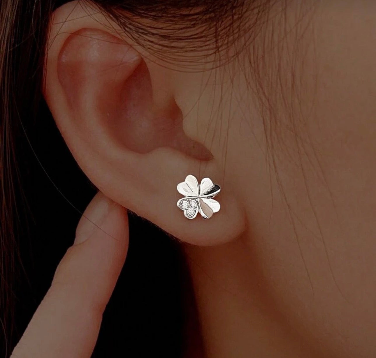 Four Leaf Clover 925 Sterling Silver Earrings
