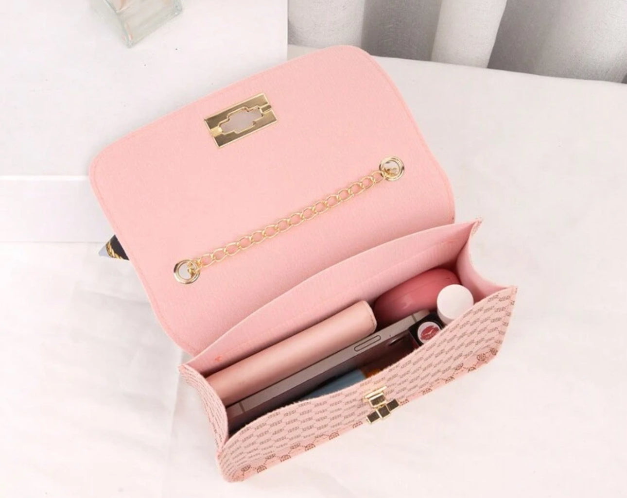 Mini Scarf Bag With Chain Strap