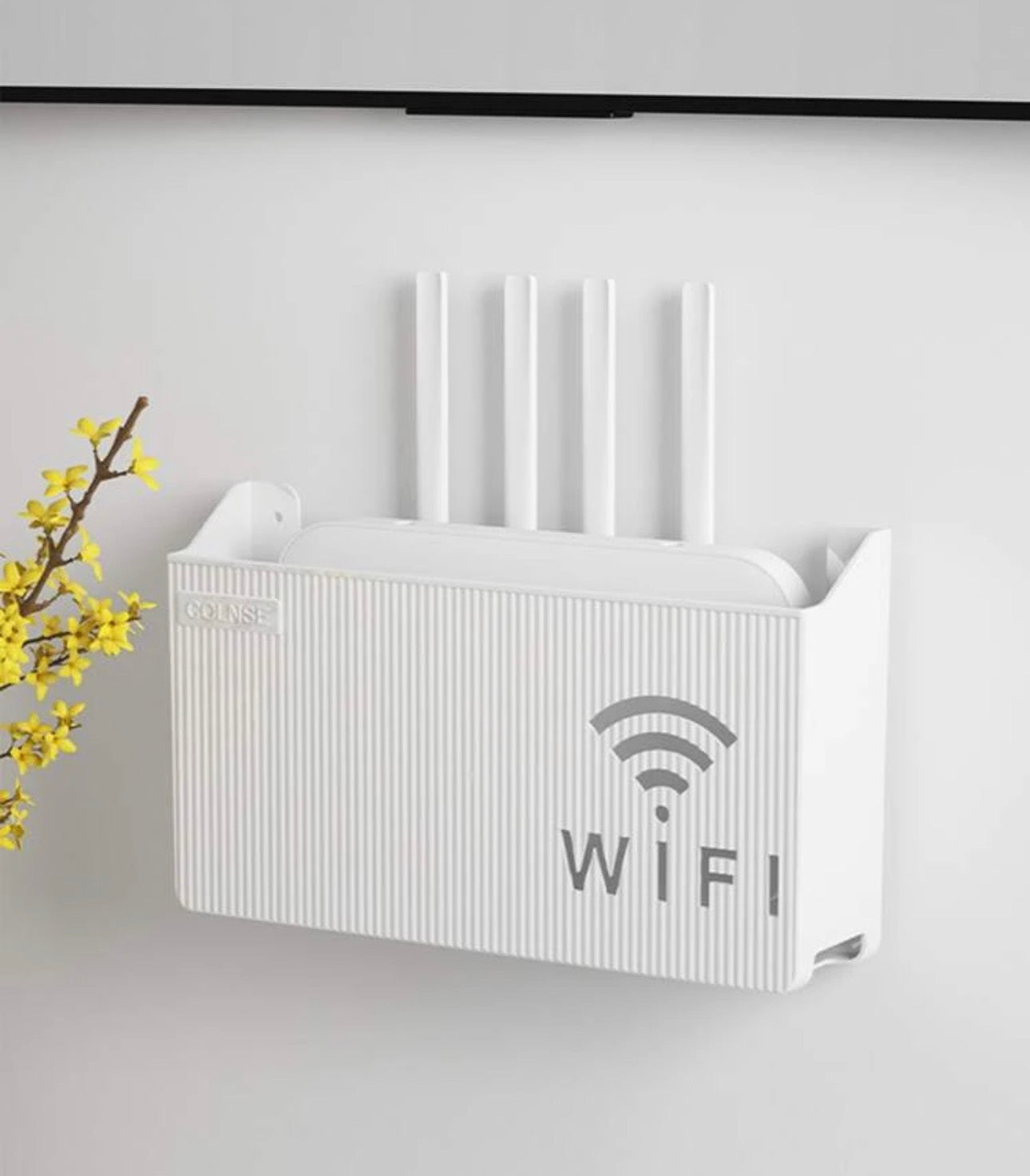Wall-Mounted WiFi Router Storage Box & Cable Hiding Holder