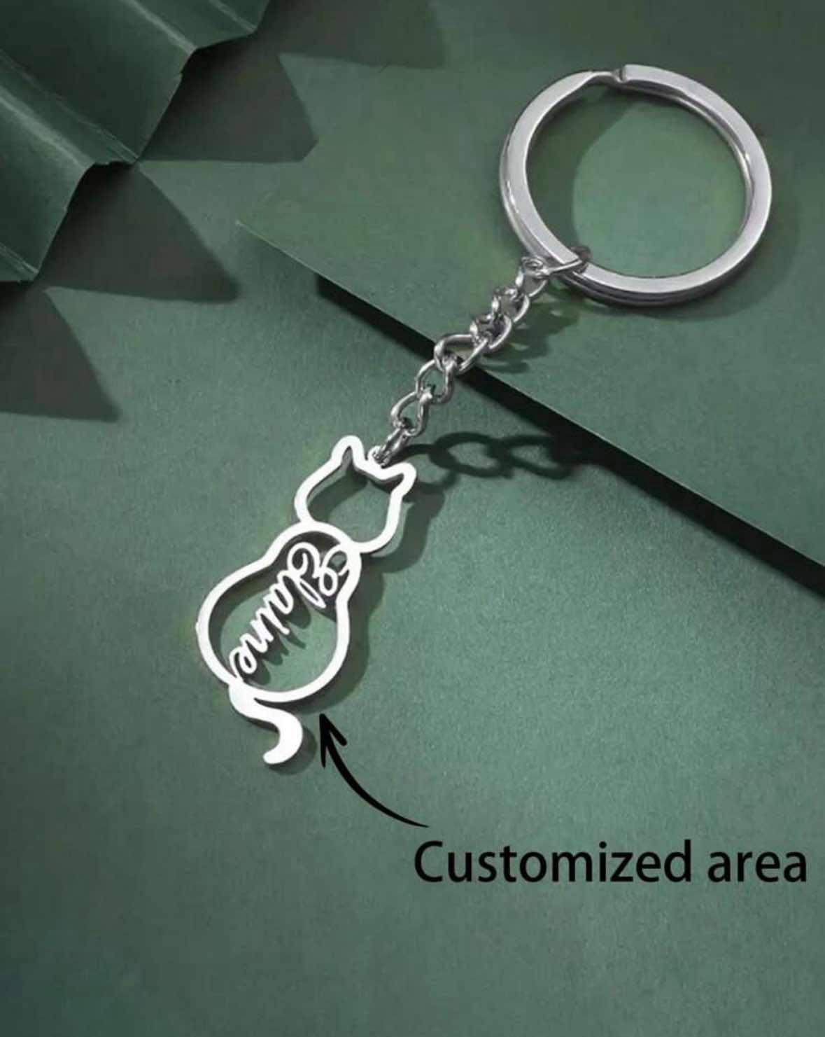 Personalised Cat Keychain