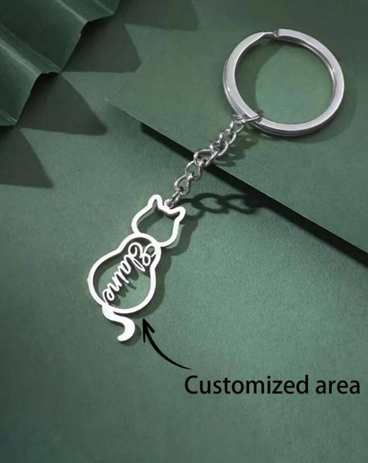 Personalised Cat Keychain