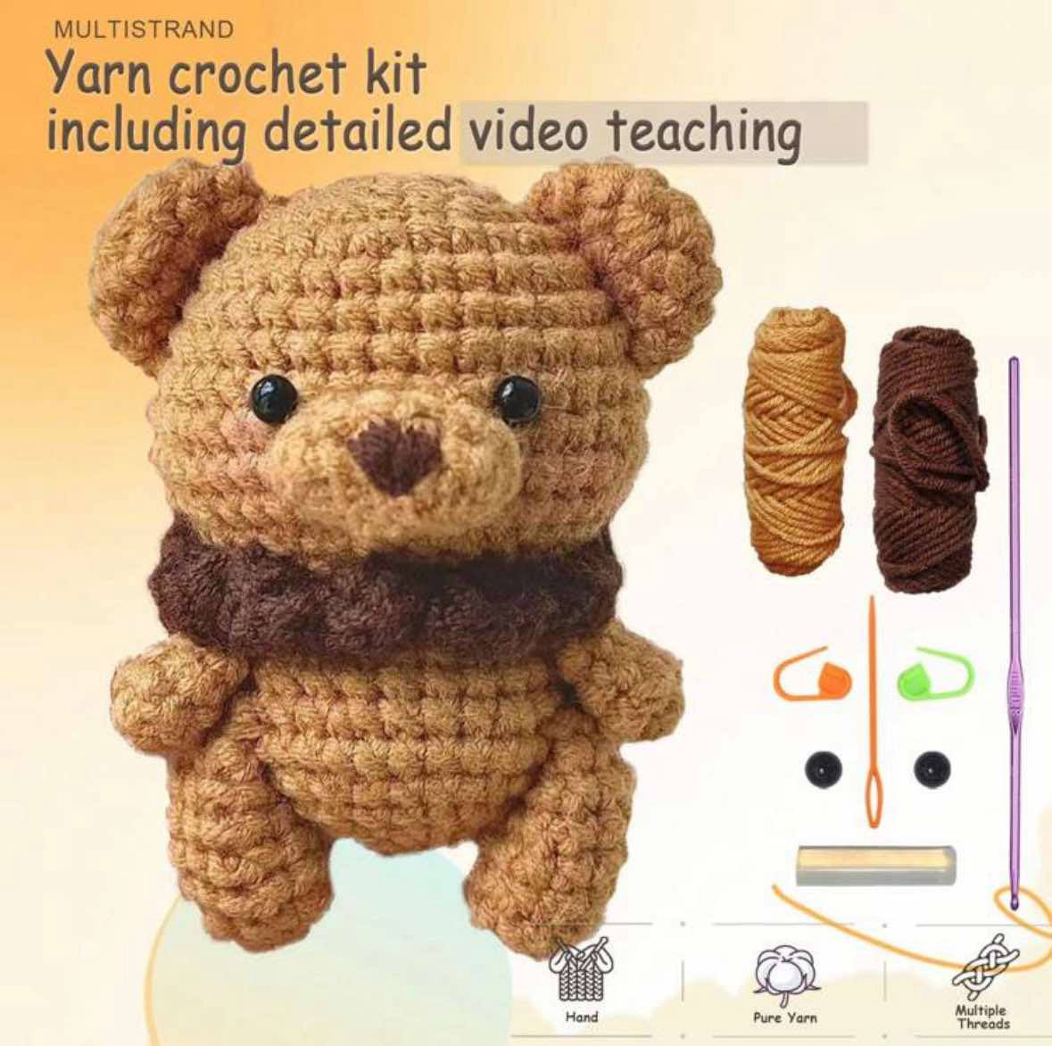 Coffee Colour Bear Crochet Kit