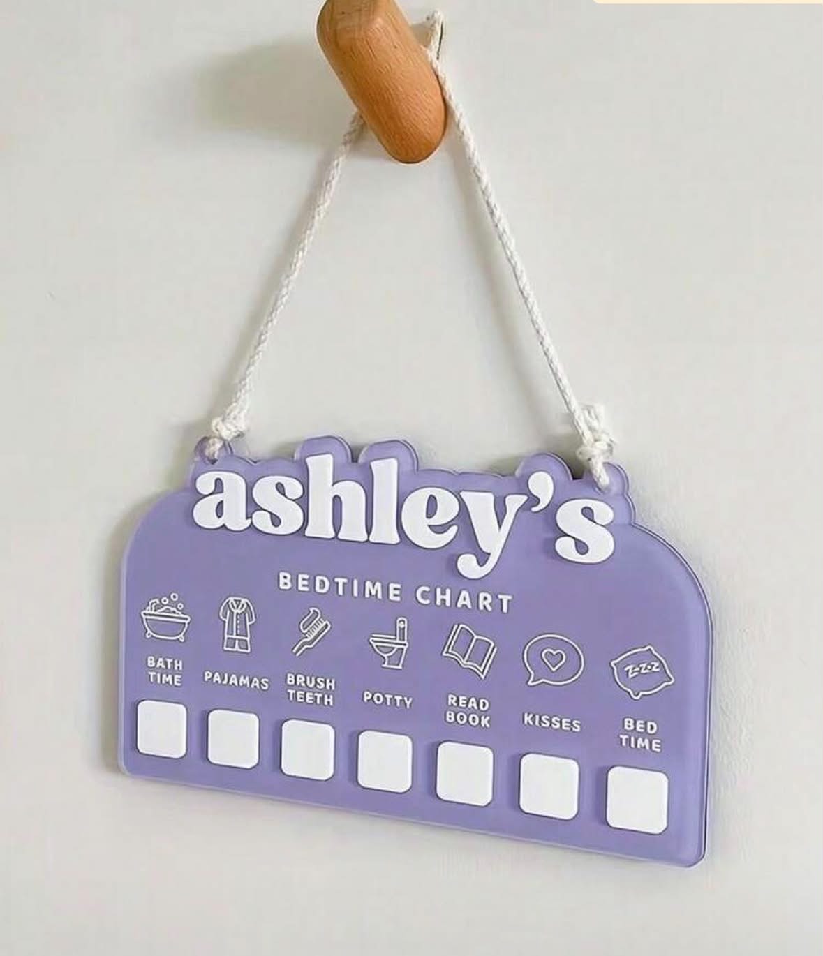 Personalized Acrylic Kids Bedtime Routine Chart