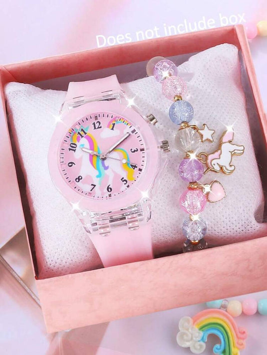 2 Piece Girls Light Up Watch Set