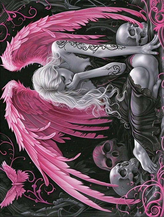 Grey and Pink Angel Diamond Painting