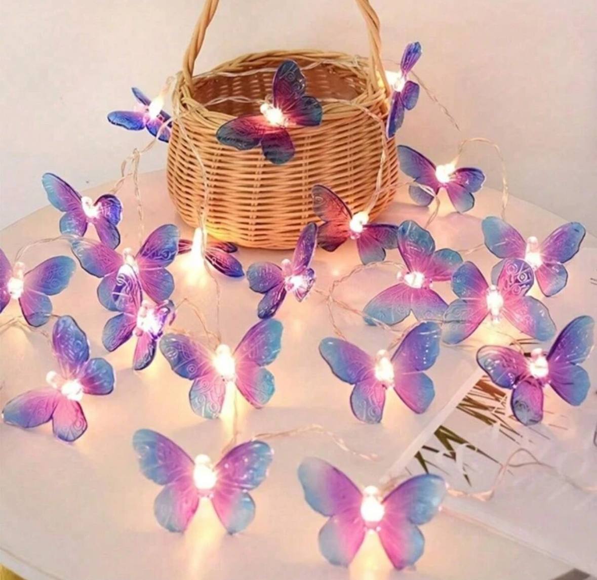 Purple Butterfly String Lights
