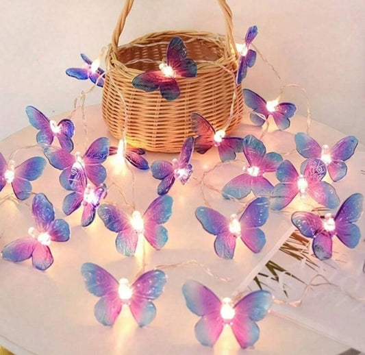 Purple Butterfly String Lights