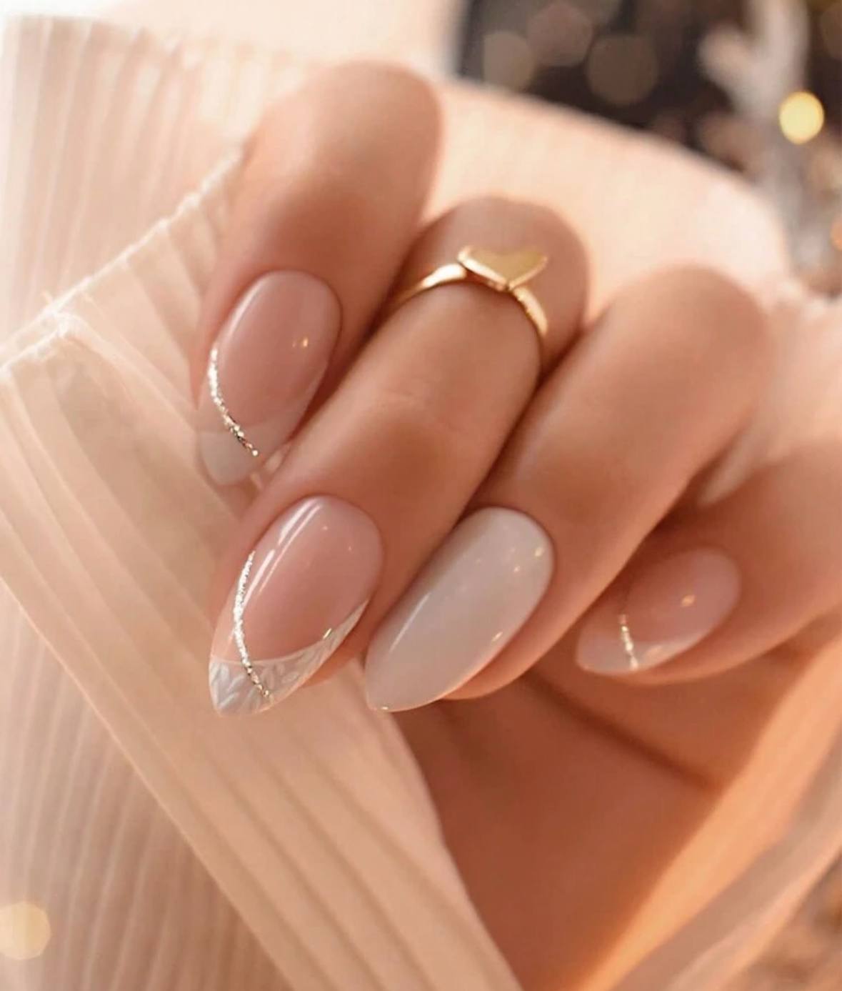 Modern White French Tip Nails
