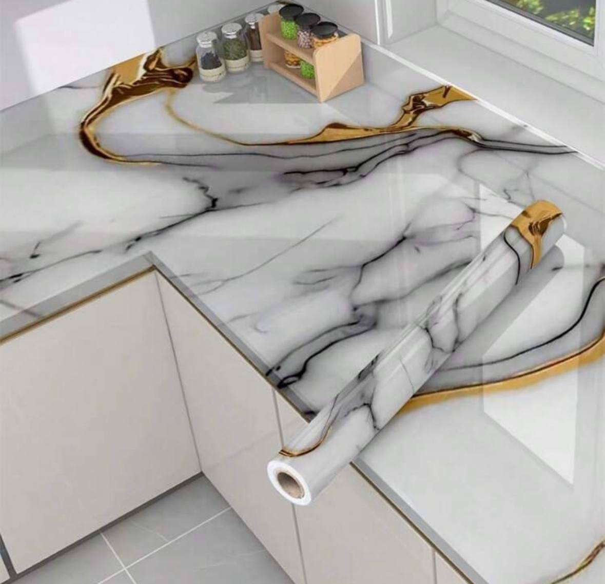 White and Gold Vinyl